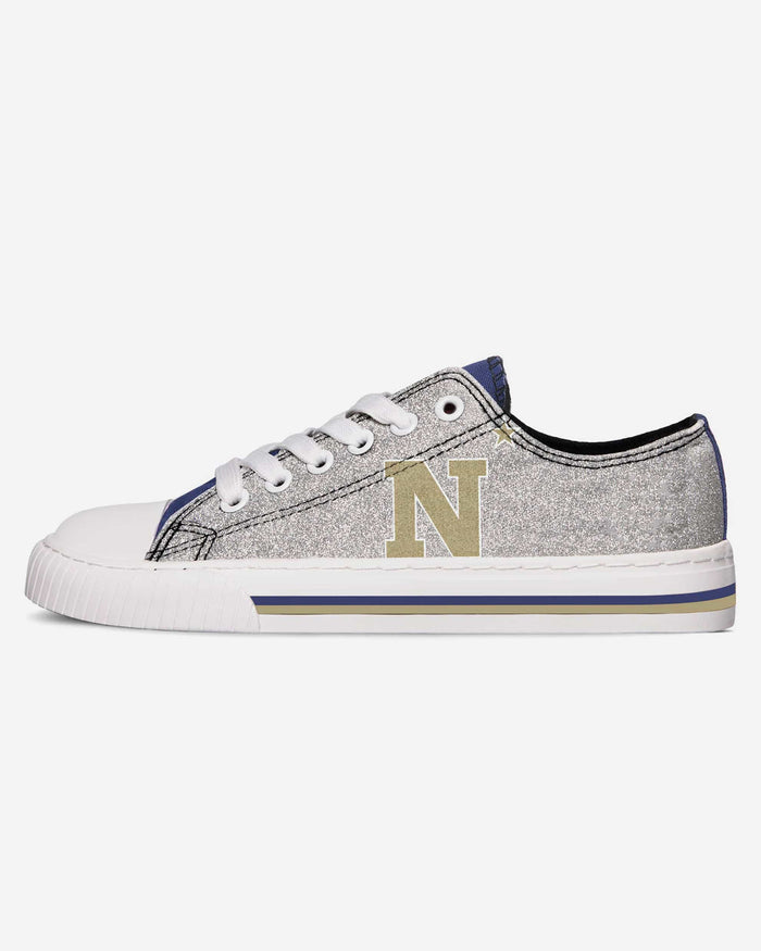 Navy Midshipmen Womens Glitter Low Top Canvas Shoe FOCO - FOCO.com