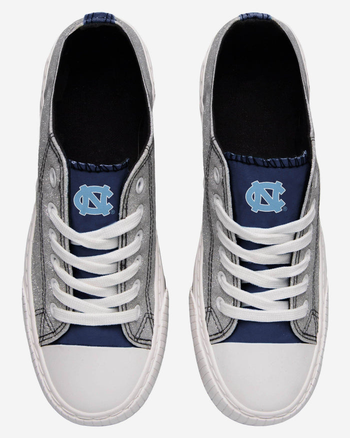 North Carolina Tar Heels Womens Glitter Low Top Canvas Shoe FOCO - FOCO.com