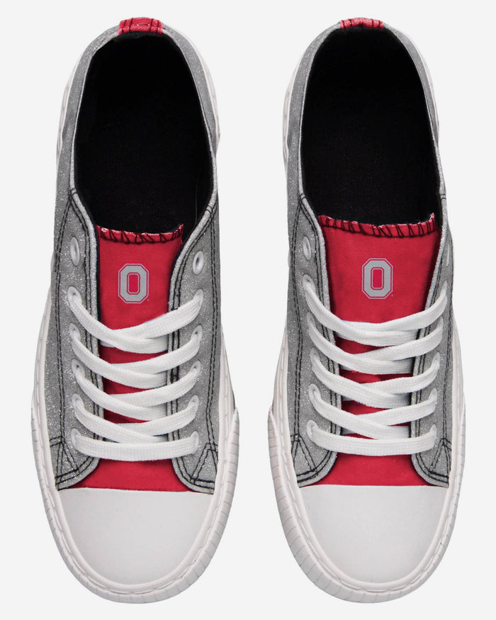 Ohio State Buckeyes Womens Glitter Low Top Canvas Shoe FOCO - FOCO.com