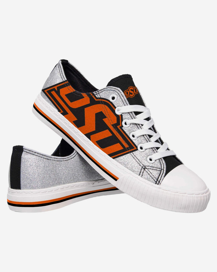 Oklahoma State Cowboys Womens Glitter Low Top Canvas Shoe FOCO - FOCO.com