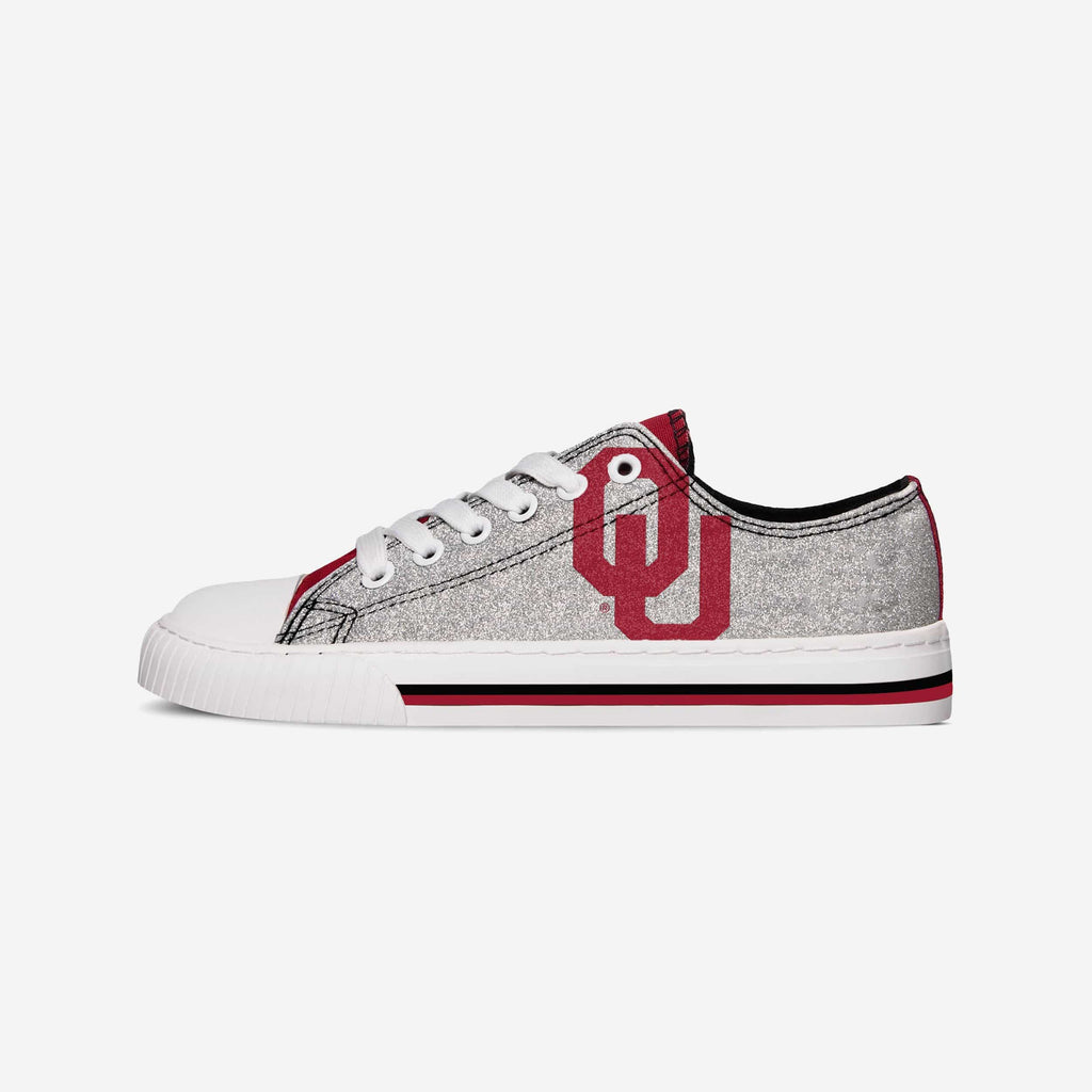 Oklahoma Sooners Womens Glitter Low Top Canvas Shoe FOCO - FOCO.com