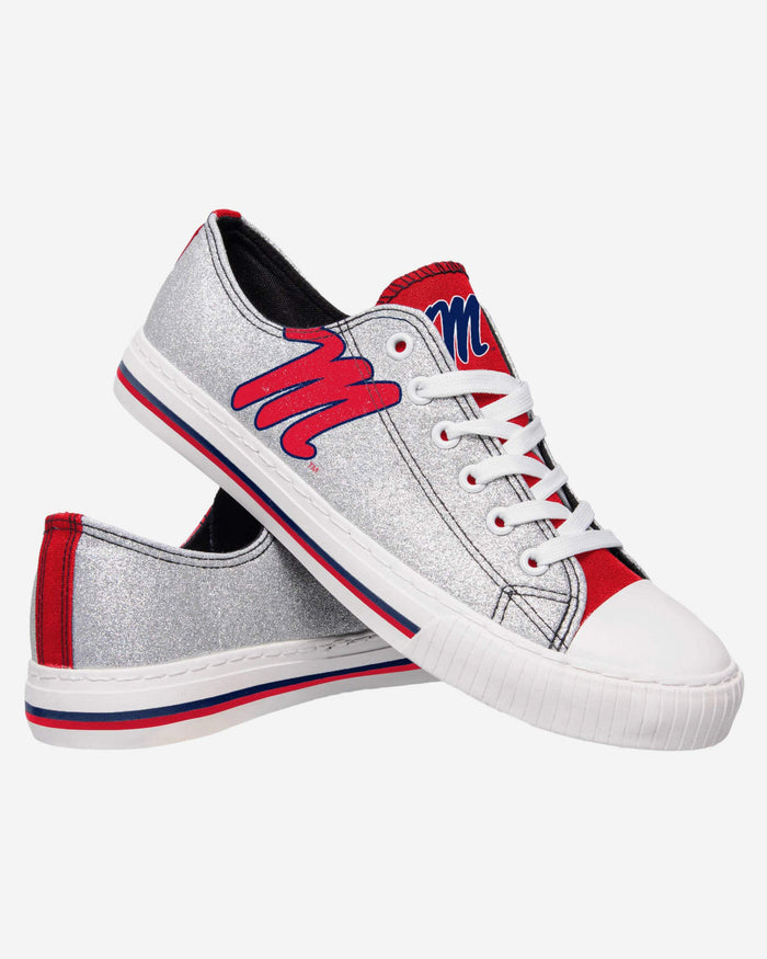 Ole Miss Rebels Womens Glitter Low Top Canvas Shoe FOCO - FOCO.com