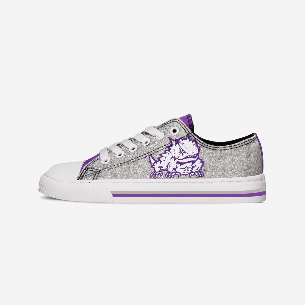 TCU Horned Frogs Womens Glitter Low Top Canvas Shoe FOCO - FOCO.com