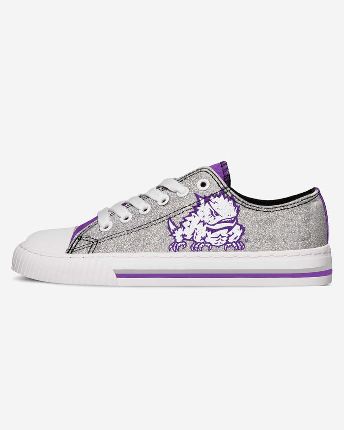 TCU Horned Frogs Womens Glitter Low Top Canvas Shoe FOCO - FOCO.com