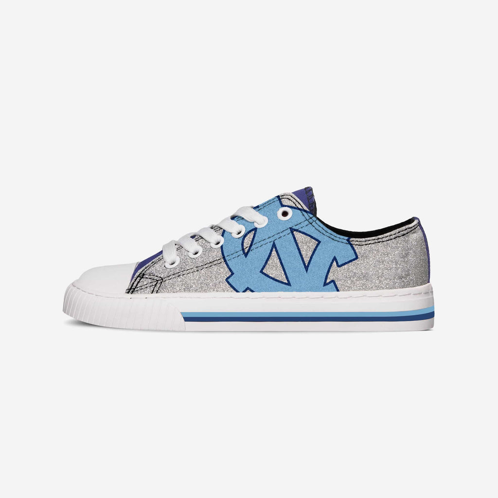 North Carolina Tar Heels Womens Glitter Low Top Canvas Shoe FOCO - FOCO.com