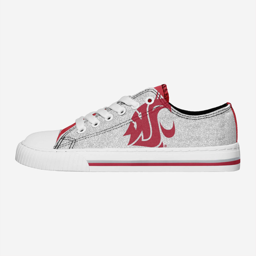 Washington State Cougars Womens Glitter Low Top Canvas Shoes FOCO 6 - FOCO.com