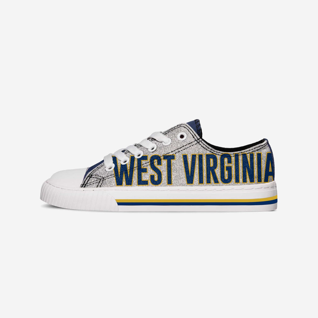 West Virginia Mountaineers Womens Glitter Low Top Canvas Shoe FOCO - FOCO.com