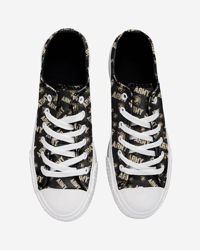 Army Black Knights Womens Low Top Repeat Print Canvas Shoe FOCO - FOCO.com