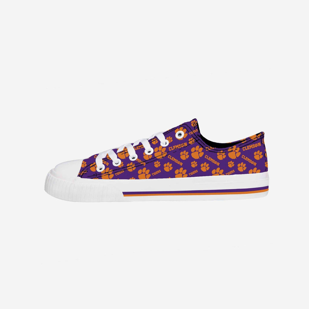 Clemson Tigers Womens Low Top Repeat Print Canvas Shoe FOCO - FOCO.com