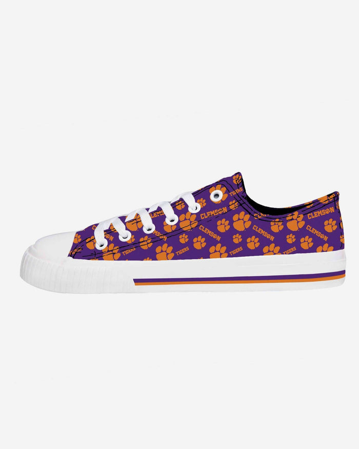 Clemson Tigers Womens Low Top Repeat Print Canvas Shoe FOCO - FOCO.com