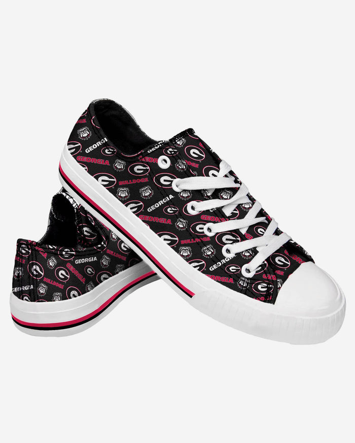 Georgia Bulldogs Womens Low Top Repeat Print Canvas Shoe FOCO - FOCO.com