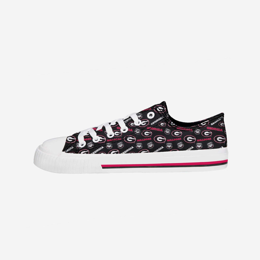 Georgia Bulldogs Womens Low Top Repeat Print Canvas Shoe FOCO - FOCO.com
