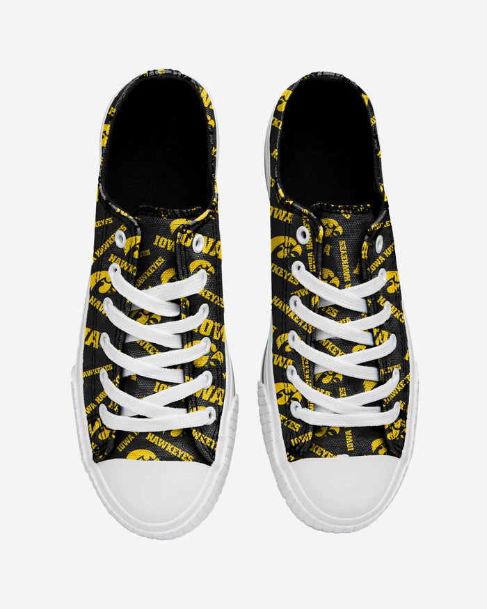 Iowa Hawkeyes Womens Low Top Repeat Print Canvas Shoe FOCO - FOCO.com