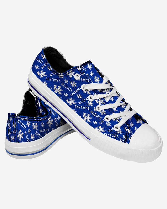 Kentucky Wildcats Womens Low Top Repeat Print Canvas Shoe FOCO - FOCO.com