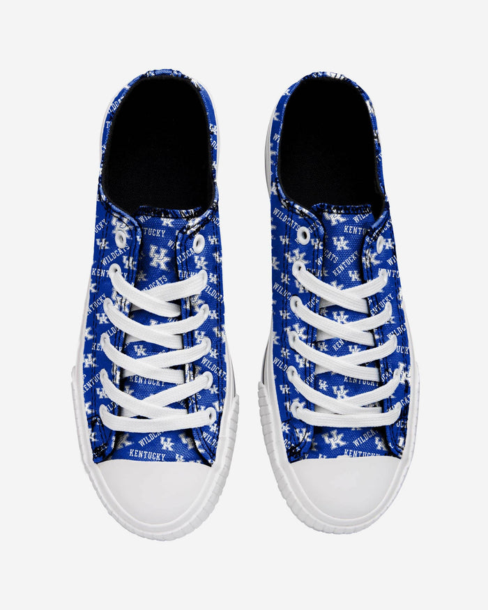 Kentucky Wildcats Womens Low Top Repeat Print Canvas Shoe FOCO - FOCO.com