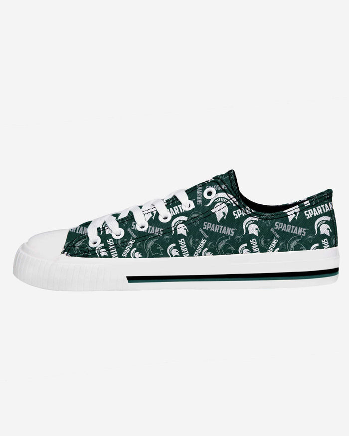 Michigan State Spartans Womens Low Top Repeat Print Canvas Shoe FOCO 6 - FOCO.com