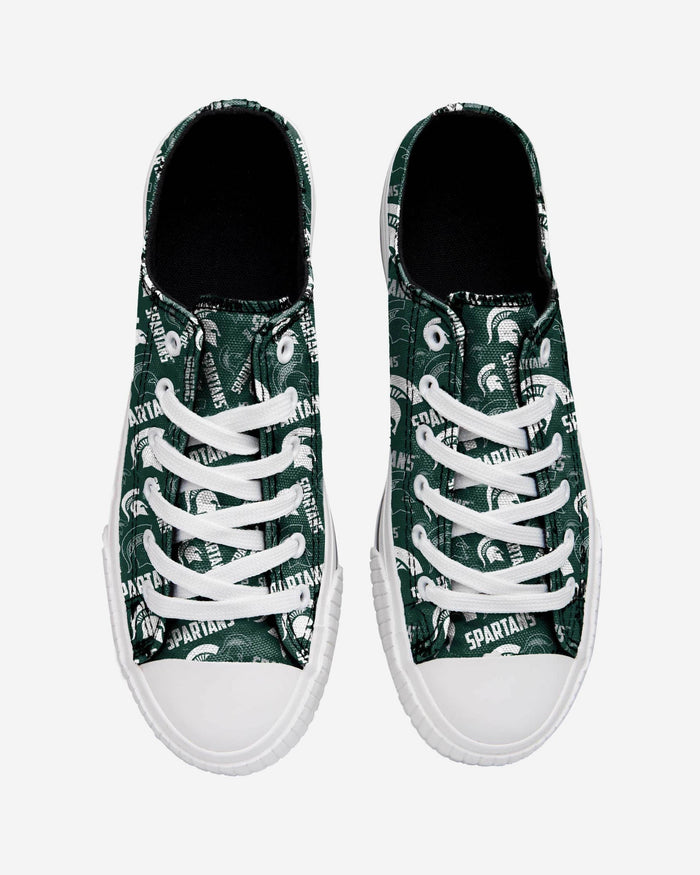 Michigan State Spartans Womens Low Top Repeat Print Canvas Shoe FOCO - FOCO.com