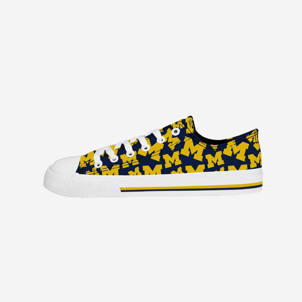 Michigan Wolverines Womens Low Top Repeat Print Canvas Shoe FOCO - FOCO.com