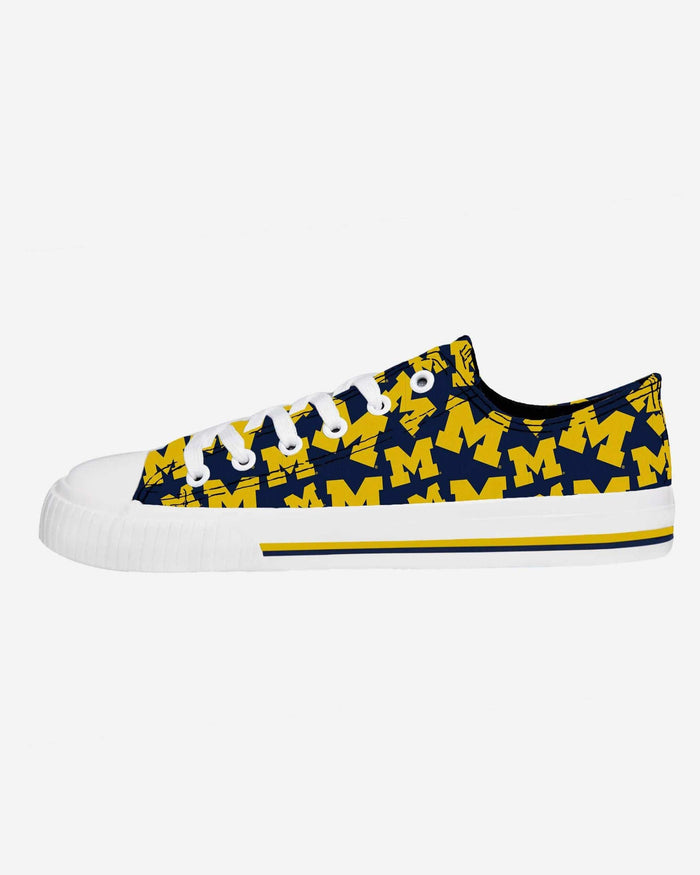 Michigan Wolverines Womens Low Top Repeat Print Canvas Shoe FOCO - FOCO.com