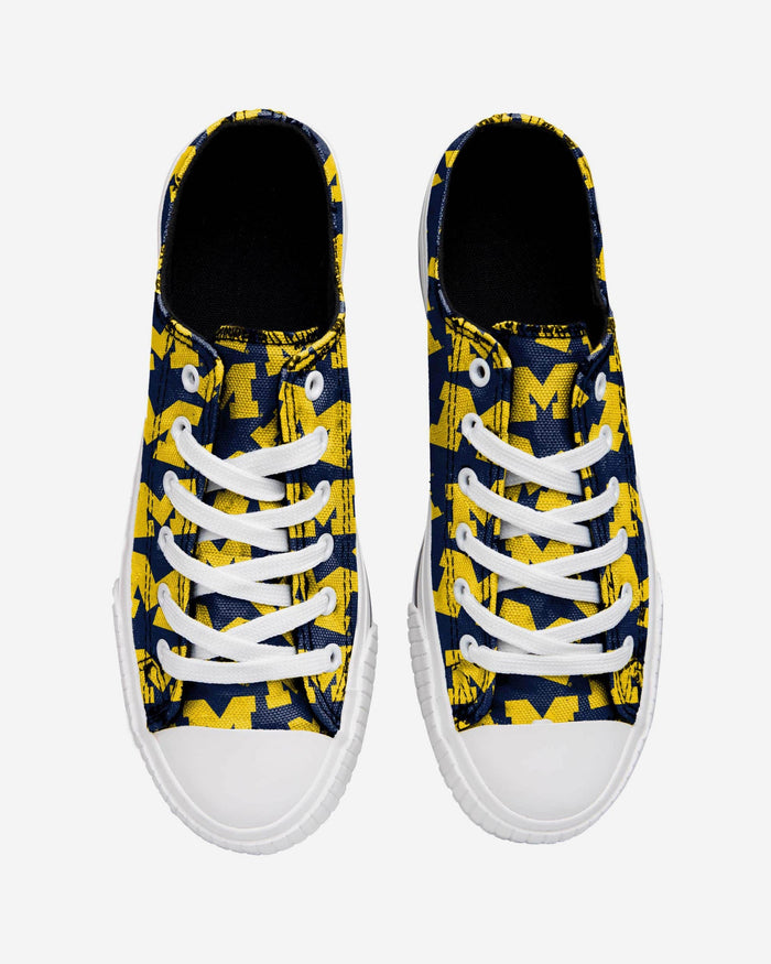 Michigan Wolverines Womens Low Top Repeat Print Canvas Shoe FOCO - FOCO.com