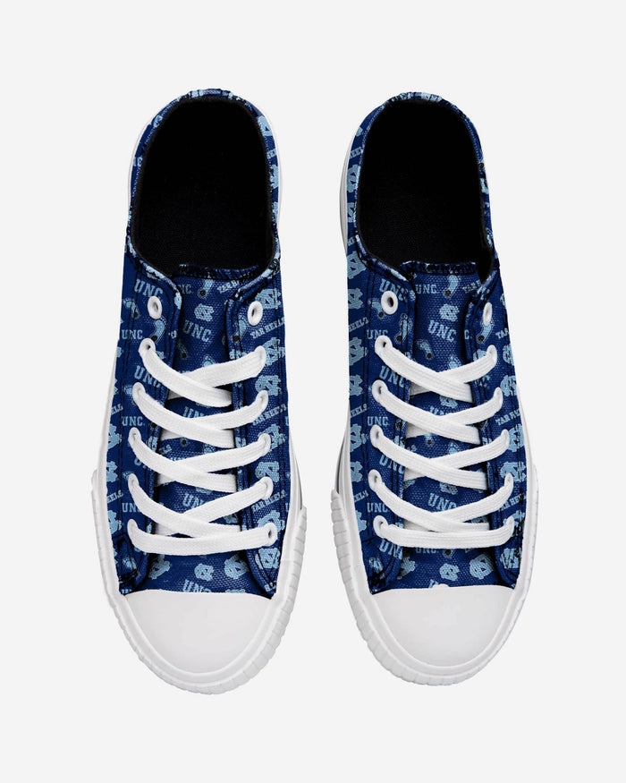 North Carolina Tar Heels Womens Low Top Repeat Print Canvas Shoe FOCO - FOCO.com