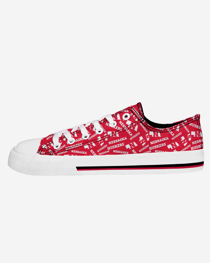 Nebraska Cornhuskers Womens Low Top Repeat Print Canvas Shoe FOCO - FOCO.com