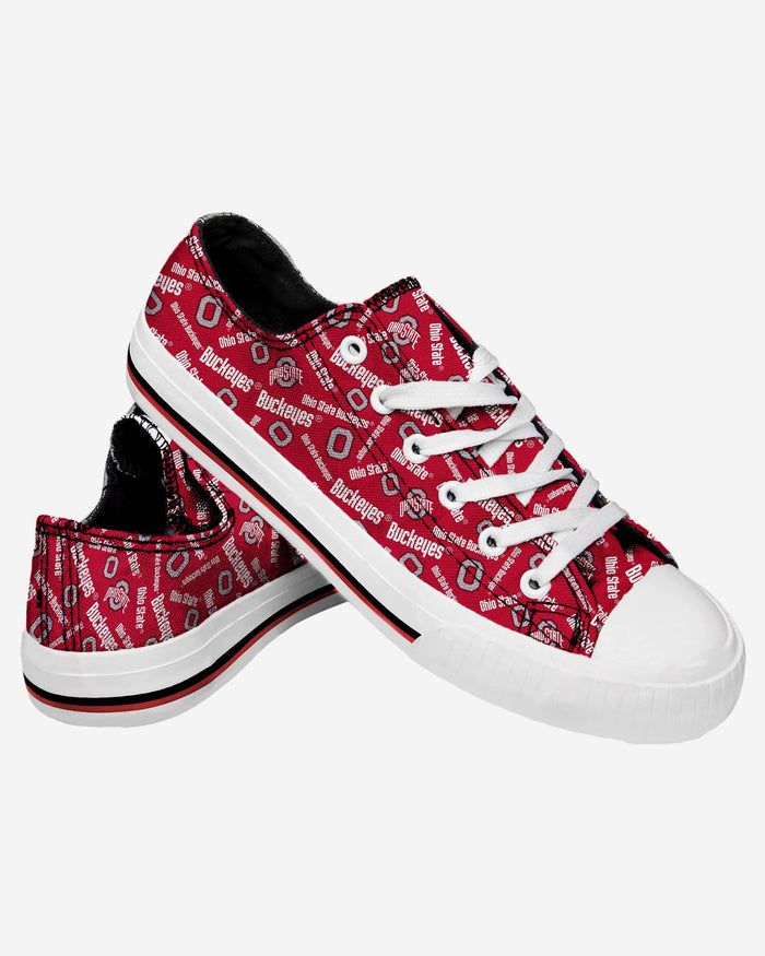 Ohio State Buckeyes Womens Low Top Repeat Print Canvas Shoe FOCO - FOCO.com