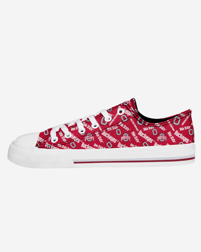 Ohio State Buckeyes Womens Low Top Repeat Print Canvas Shoe FOCO - FOCO.com