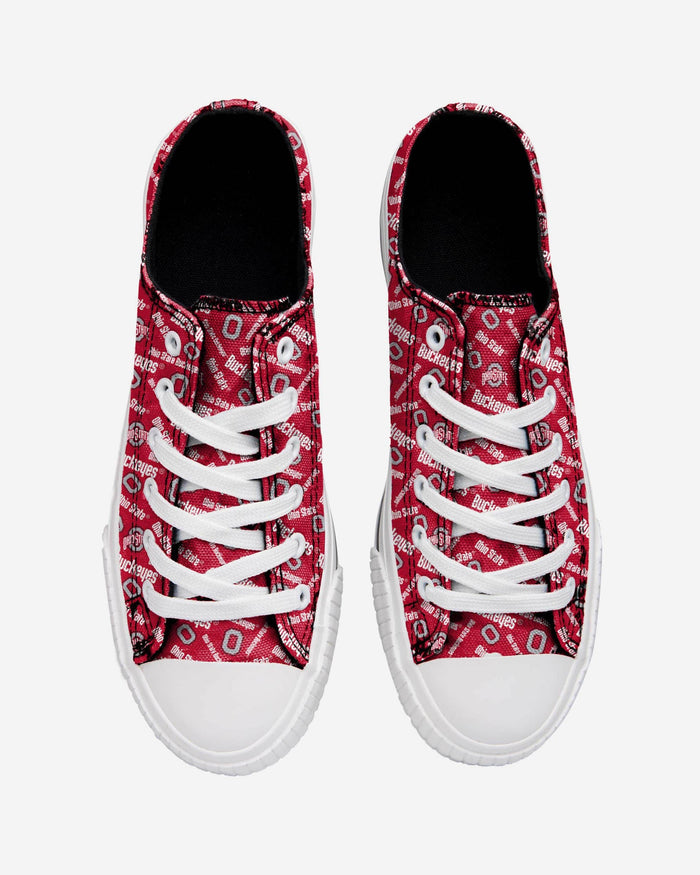 Ohio State Buckeyes Womens Low Top Repeat Print Canvas Shoe FOCO - FOCO.com