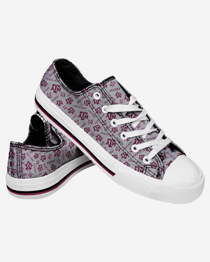 Texas A&M Aggies Womens Low Top Repeat Print Canvas Shoe FOCO - FOCO.com