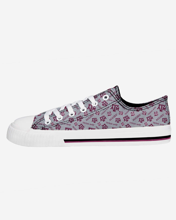 Texas A&M Aggies Womens Low Top Repeat Print Canvas Shoe FOCO - FOCO.com