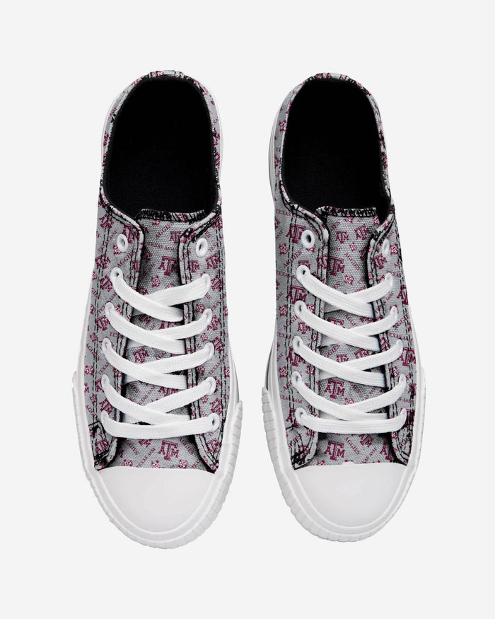 Texas A&M Aggies Womens Low Top Repeat Print Canvas Shoe FOCO - FOCO.com