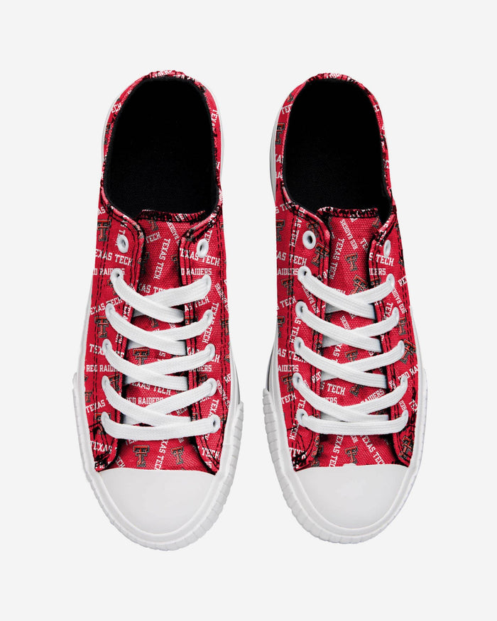 Texas Tech Red Raiders Womens Low Top Repeat Print Canvas Shoe FOCO - FOCO.com