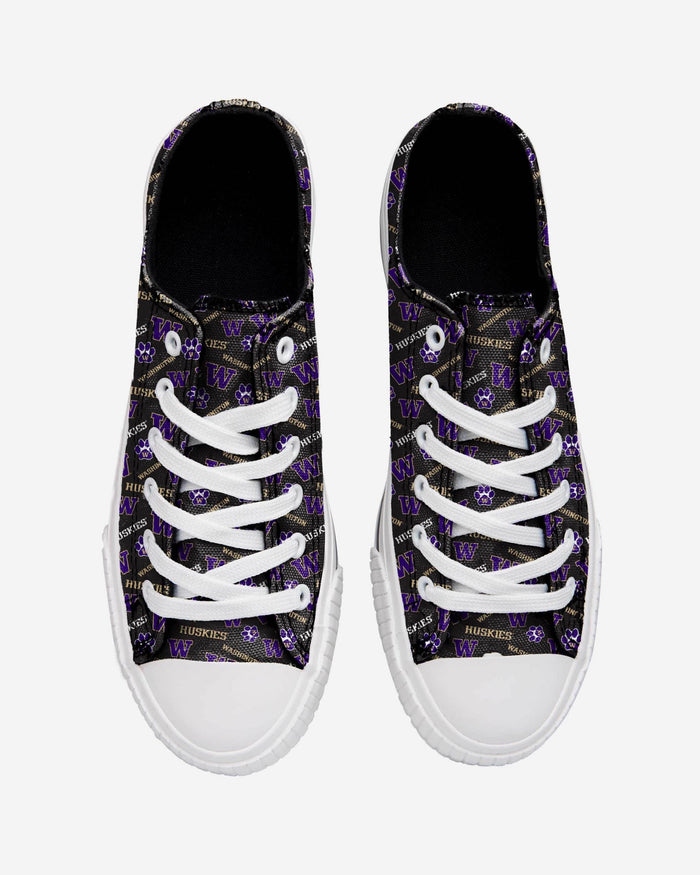 Washington Huskies Womens Low Top Repeat Print Canvas Shoe FOCO - FOCO.com