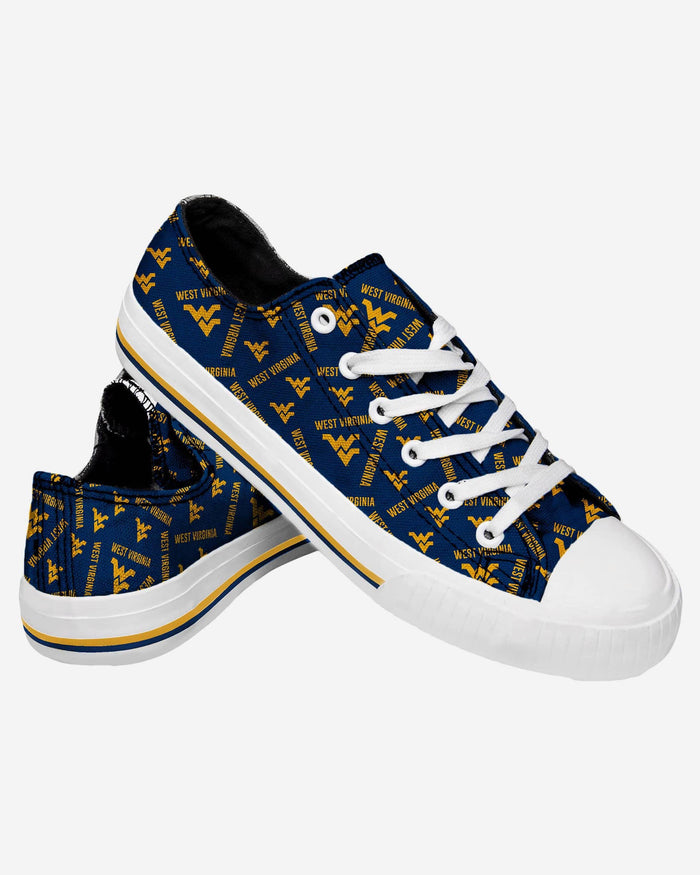 West Virginia Mountaineers Womens Low Top Repeat Print Canvas Shoe FOCO - FOCO.com