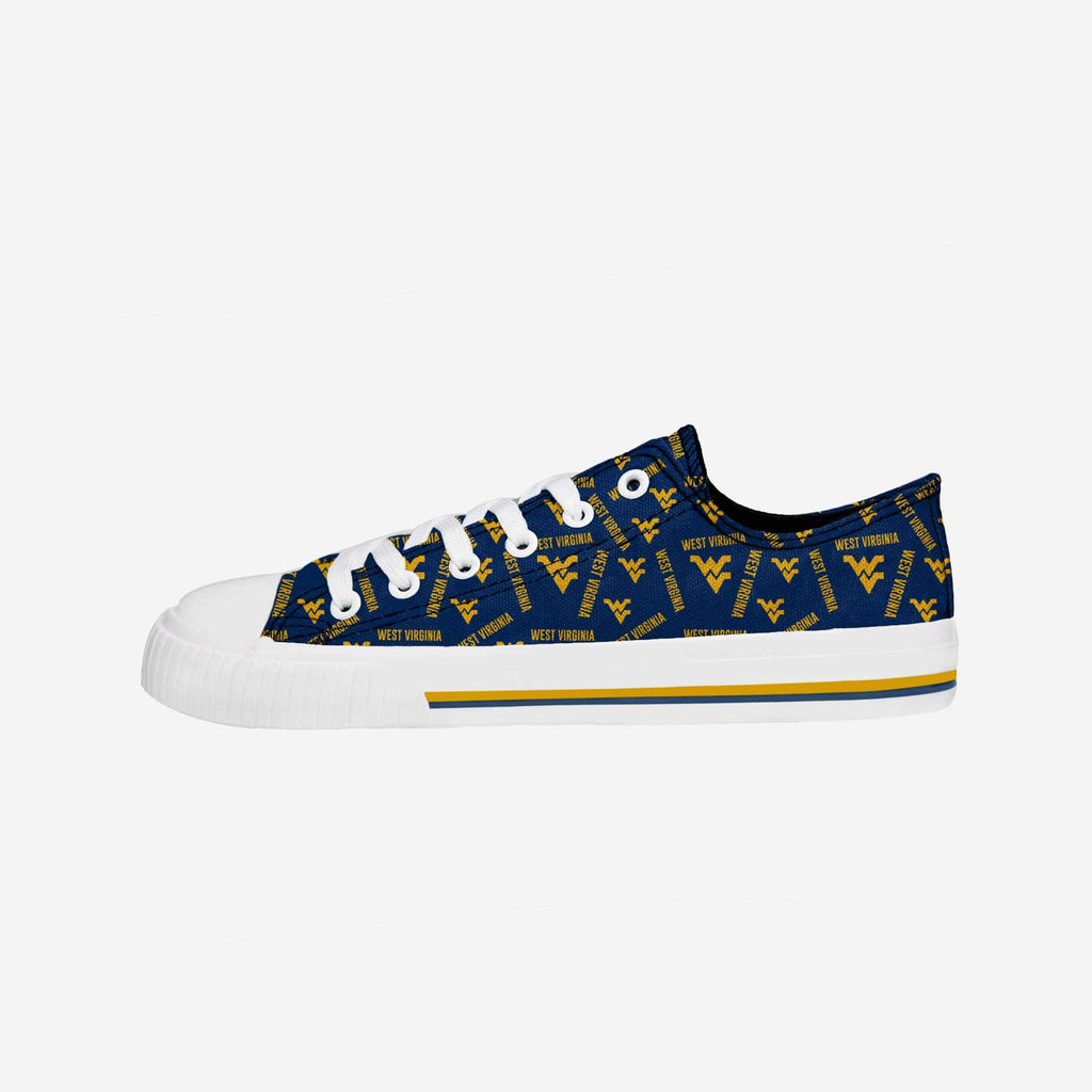 West Virginia Mountaineers Womens Low Top Repeat Print Canvas Shoe FOCO - FOCO.com