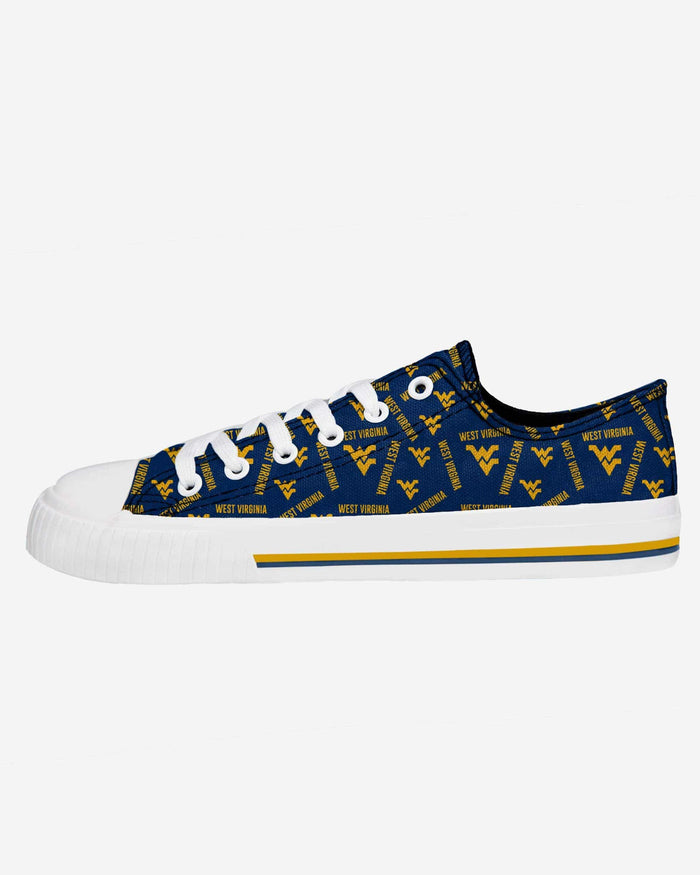 West Virginia Mountaineers Womens Low Top Repeat Print Canvas Shoe FOCO - FOCO.com