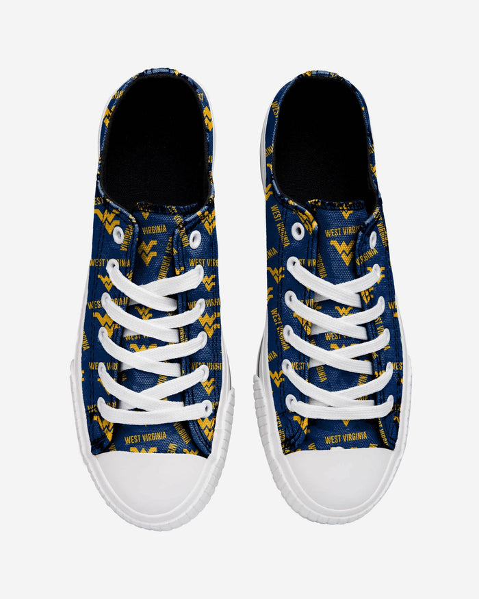 West Virginia Mountaineers Womens Low Top Repeat Print Canvas Shoe FOCO - FOCO.com