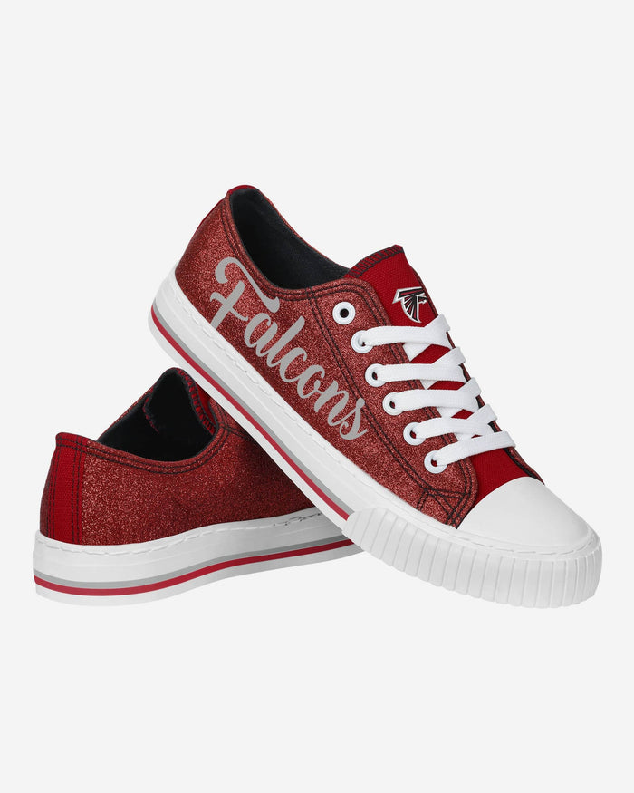 Atlanta Falcons Womens Color Glitter Low Top Canvas Shoes FOCO - FOCO.com