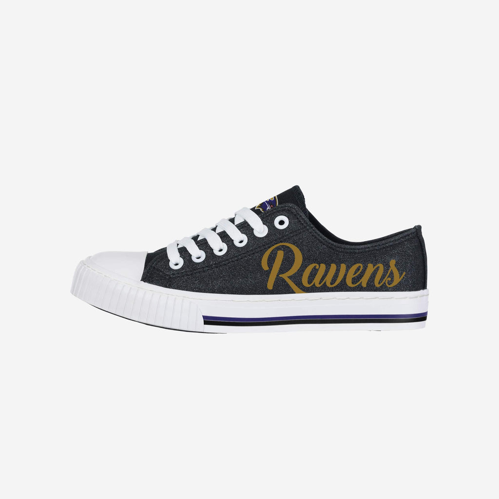 Baltimore Ravens Womens Color Glitter Low Top Canvas Shoes FOCO 6 - FOCO.com