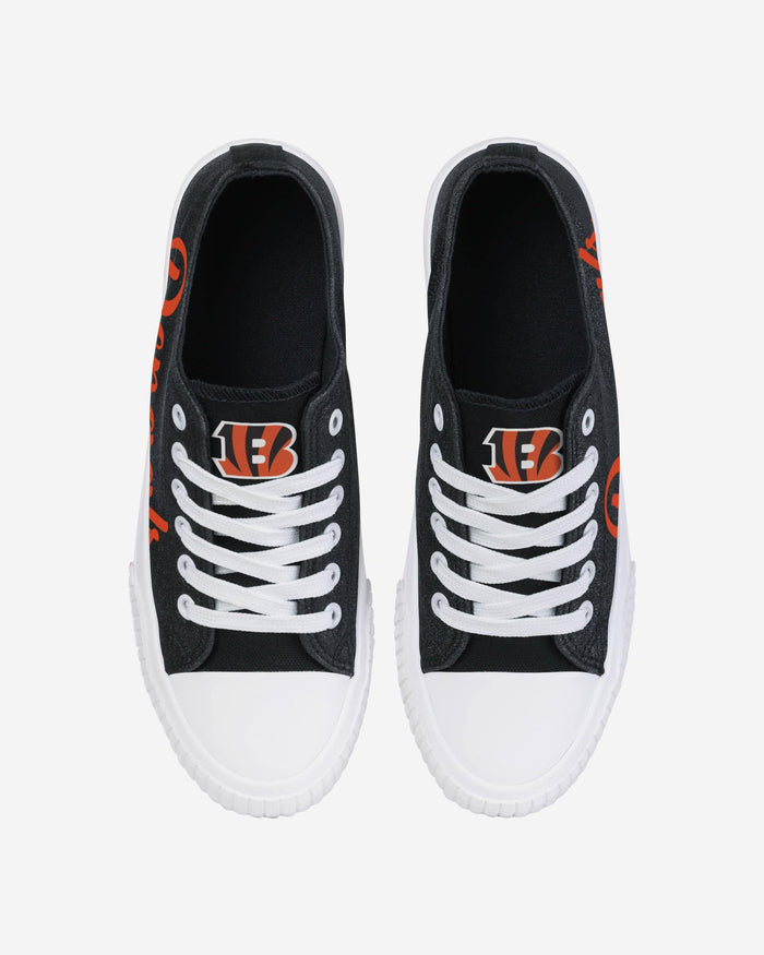 Cincinnati Bengals Womens Color Glitter Low Top Canvas Shoes FOCO - FOCO.com