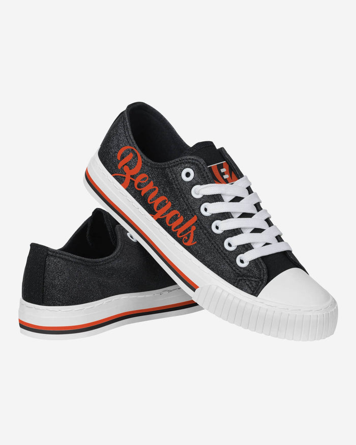 Cincinnati Bengals Womens Color Glitter Low Top Canvas Shoes FOCO - FOCO.com