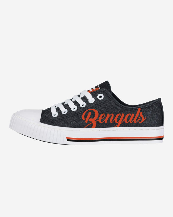 Cincinnati Bengals Womens Color Glitter Low Top Canvas Shoes FOCO 6 - FOCO.com