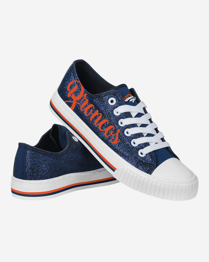 Denver Broncos Womens Color Glitter Low Top Canvas Shoes FOCO - FOCO.com