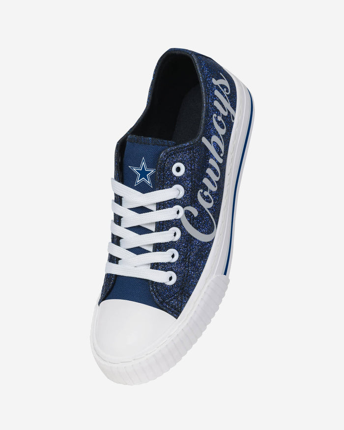 Dallas Cowboys Womens Color Glitter Low Top Canvas Shoes FOCO - FOCO.com