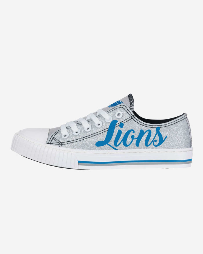 Detroit Lions Womens Color Glitter Low Top Canvas Shoes FOCO 6 - FOCO.com