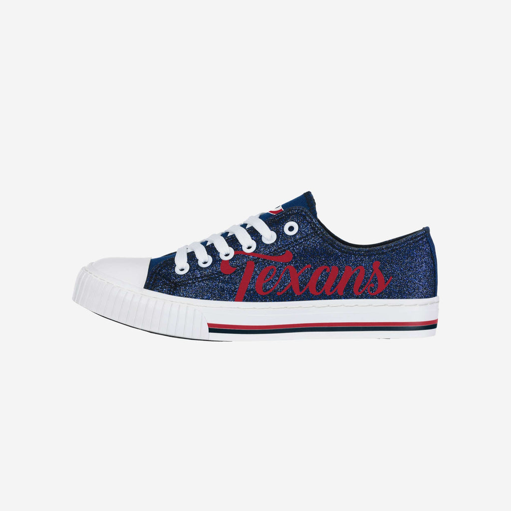 Houston Texans Womens Color Glitter Low Top Canvas Shoes FOCO 6 - FOCO.com