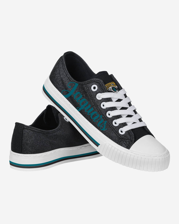 Jacksonville Jaguars Womens Color Glitter Low Top Canvas Shoes FOCO - FOCO.com