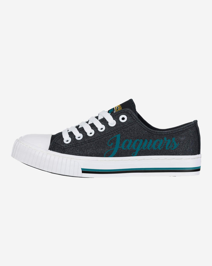 Jacksonville Jaguars Womens Color Glitter Low Top Canvas Shoes FOCO 6 - FOCO.com