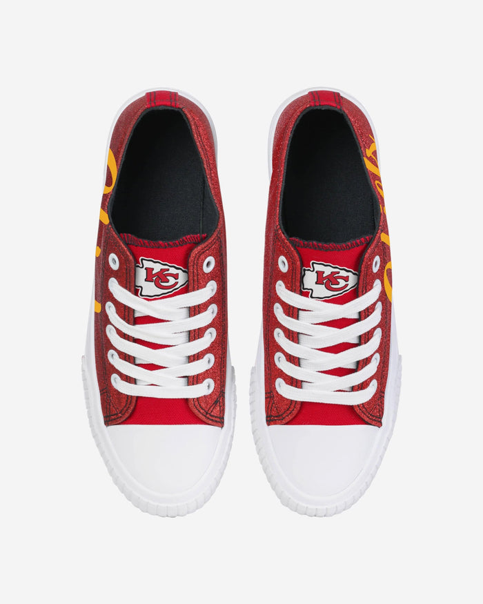 Kansas City Chiefs Womens Color Glitter Low Top Canvas Shoes FOCO - FOCO.com